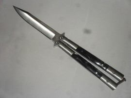 Dojo Flipper 9 Inch Dark Marble Heavy Balisong Butterfly Knife