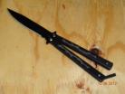 Balisong 9" Black Dragon Butterfly Knife Black Drop Point