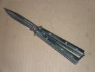 Balisong Green Micarta Flipping Heavy Duty Butterfly Knife Satin Plain