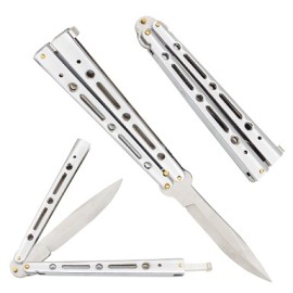 Balisong Silver Holes 10 Inch Butterfly Knife
