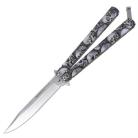 Balisong Zombie Gray Skulls Butterfly Knife