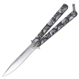 Balisong Zombie Gray Skulls Butterfly Knife