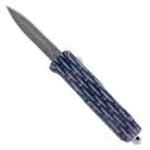 Basket Weaver Blue D/A OTF Automatic Knife Damascus Dagger