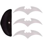 Bat Throwing Star Knives 5.5 Inch Three Piece Set Silver