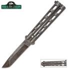 Bear & Son Vein Damascus Tanto Blade Butterfly Knife