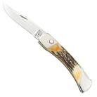 Bear and Son 5" Genuine India Stag Bone Automatic Knife Model 5A97