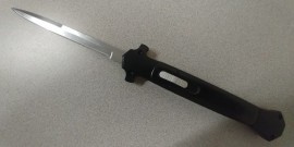 Best 13 Inch OTF Automatic Knife Black Switchblade Satin Bayo