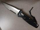 Dark Black Side Opening Automatic Knife Serrated
