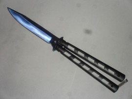 Black Balisong Butterfly Knife Blue