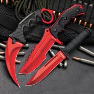 Black Legion Atomic Red Triple Set Survival Knives