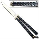 Blue Marbled Lightweight Practice Flipping Butterfly Knife