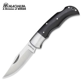 Boker Magnum 01MB075 Silver Pin Micarta Handled Folding Pocket Knife