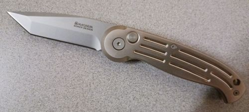 Boker Magnum Satin Tanto Automatic Knife Champagne