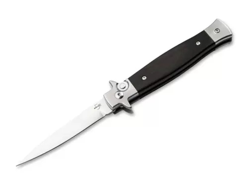 Boker Plus Ebony Wood Stiletto Automatic Knife