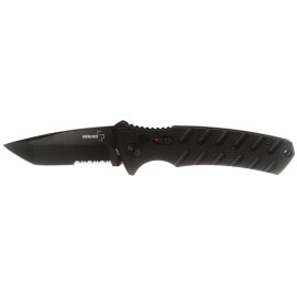 Boker Plus Strike Black Tanto Serrated Side Opening Automatic Knife