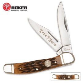 Boker Tree Brand Brown Bone Copperhead Pocket Knife