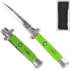 Green Italian Style Stiletto Automatic Knife Bayonet - 4.25"
