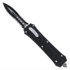 Brutal Black D/A OTF Automatic Knife Dagger Serrated
