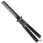 Butterfly Knife Comb Balisong Comb Black Wood Stonewash