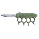 CNC Spiked Knuckles Army Green Automatic Knife Satin Dagger
