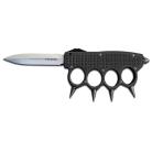 CNC Spiked Knuckles Black Automatic Knife Satin Dagger
