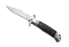 CZ Bolster Release Ebony Wood Damascus Automatic Knife Drop Point