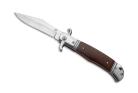CZ Bolster Release Snake Wood Damascus Automatic Knife Drop Point