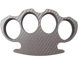 Carbon Fiber Brass Knuckle Paperweight Silver