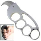 Chrome Dome Brass Knuckle Karambit Automatic Knife