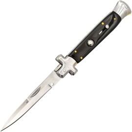 Classic Black Stiletto Automatic Knife Stainless Bayo