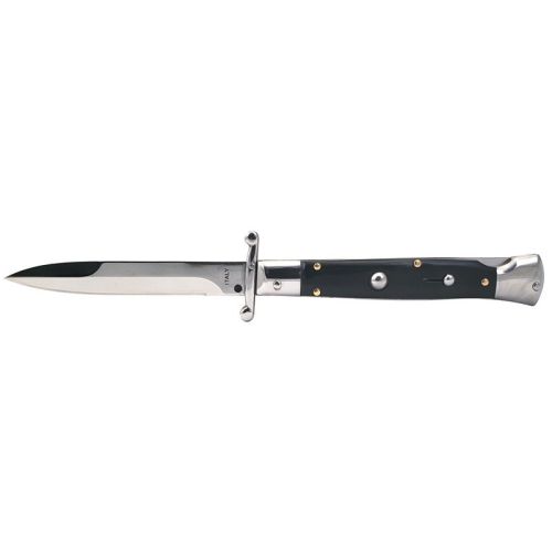 Classic Black Swing Guard Automatic Knife Satin Bayo