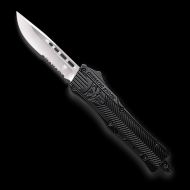 CobraTec CTK-1 D/A OTF Auto, 2.75" D2 Drop Serrated Blade, Aluminum Handle Black