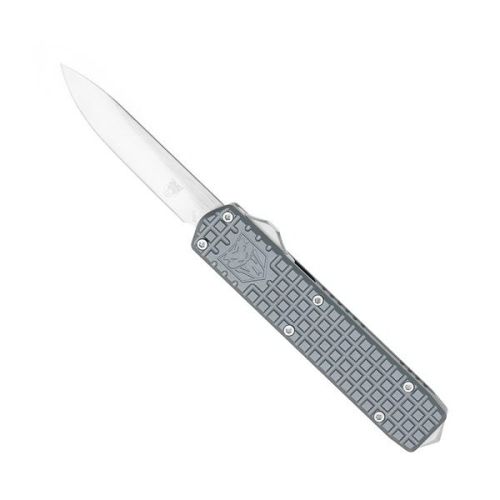 CobraTec Warrior Gray Auto, 2.25" D2 Blade, 6061-T6 Handle