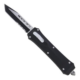 Coffin Black D/A OTF Automatic Knife Tanto Serrated
