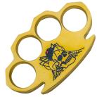 Dalton 10 OZ Real Brass Knuckles Buckle Paperweight - Skull Spider Blue