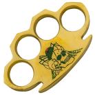 Dalton 10 OZ Real Brass Knuckle Buckle Paperweight Skull Spider Green
