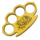 Dalton 10 OZ Real Brass Knuckles Buckle Paperweight - Heavy Duty - Mad Dog Black