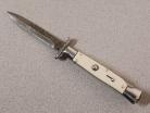 Damascus AKC 9" Swinguard Italian Stiletto Automatic Knife Imitation Ivory