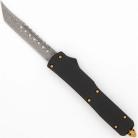 Damascus Tarantula Black Gold D/A OTF Auto Knife 8.5" Switchblade Tanto