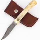 Damascus Camel Bone Lever Lock Automatic Knife File Work