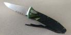 Dark Green Side Opening Automatic Knife Serrated