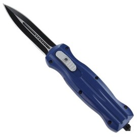 9" Dark Ocean Blue OTF Automatic Knife Black Spear