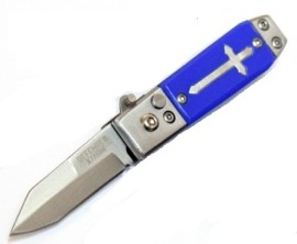 Defender Xtreme Mini Cross Automatic Knife Blue