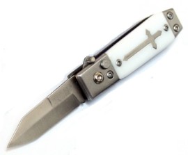 Defender Xtreme Mini Cross Automatic Knife White