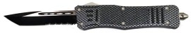 Delta Carbon Fiber D/A OTF Automatic Knife Black Tanto Serrated