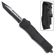 Delta Force Black D/A OTF Automatic Knife Tanto Point Two Tone Serrated