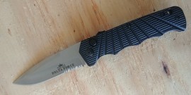 Delta Force Black Side Opening Automatic Knife Satin Drop Serrated