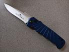 Delta Force Blue Side Opening Automatic Knife Silver Drop Point