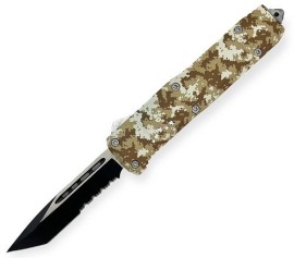 Delta Force Brown Digital Camo D/A OTF Automatic Knife Tanto Serrated