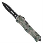 Delta Force D/A OTF Automatic Knife Digi Camo Dagger Serrated